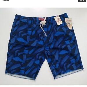 Blue Paint Patterned Jogger Short